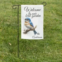 Cute Whimsical Eastern Bluebird Garden Flag