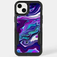 Purple, Blue and Teal Abstract Fluid Art    OtterBox iPhone 14 Plus Case