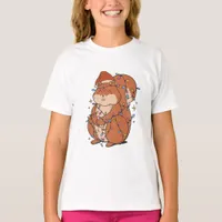 Cute Funny Festive Christmas Squirrel  T-Shirt