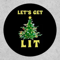 Let's Get Lit Funny Christmas Drinking Classic Patch