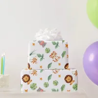 Wild one Jungle Animals Tropical Boy Birthday Wrapping Paper