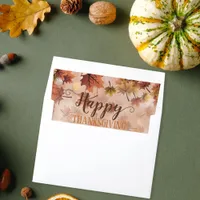 Autumn Fall Brown Leaves Happy Thanksgiving Envelope Liner