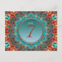 Mayan Tribal Earth Mandala Table Number Postcard