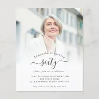 PAPER Photo Script 60th Birthday Party Invitation