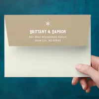 Winter Wonderland Simple Snowflake Wedding Envelope
