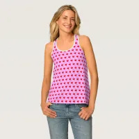 Red Heart Girly Fun Balloon Pattern Pink Purple Tank Top