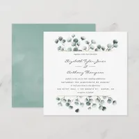 Watercolor Eucalyptus Geometric Wedding Invitation