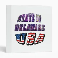 State of Delaware USA Photo & Flag Text 3 Ring Binder