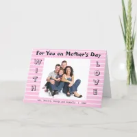 Happy Mother's Day Custom Photo Name Pretty Pink Card