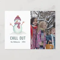 Vintage Style Winter Christmas Family Photo Holiday Postcard