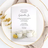 Tea Cup with Yellow Daisies Bridal Shower Invitation