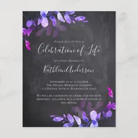 Budget Eucalyptus Celebration of Life Invitation