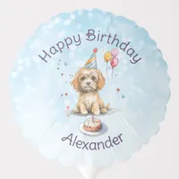 Cute Puppy with Party Hat Birthday Balloon