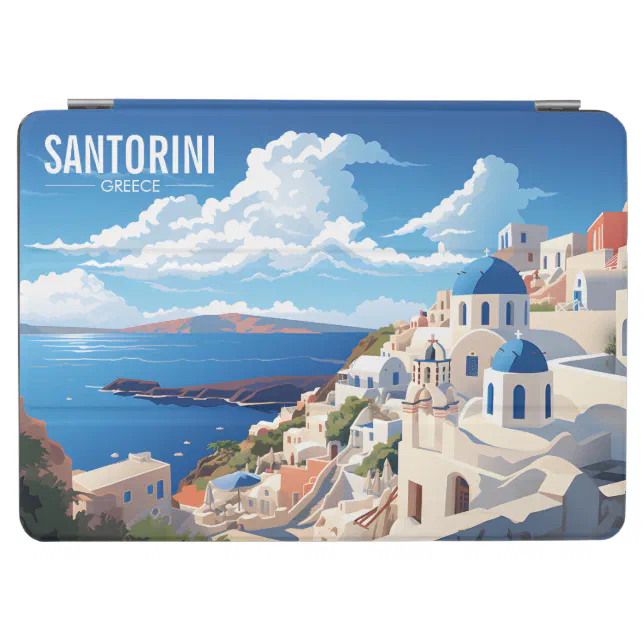 Santorini Greece Travel Poster iPad Air Cover