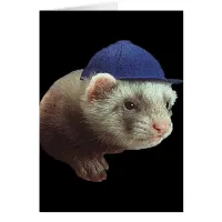 Ferret Wearing Hat Card