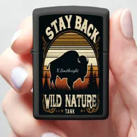Wild Nature Warning: Stay Back Bison Zippo Lighter