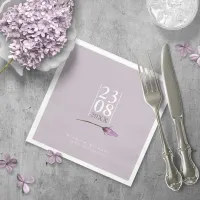 Floral Sparkles Wedding Date Mauve ID889  Napkins