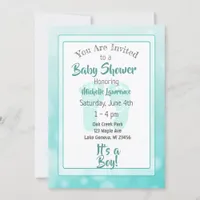 Teal Baby Shower Invitation