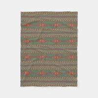 Southwest Sagebrush Green Geometric Design  Fleece Blanket