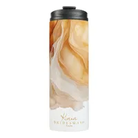 Amber Brandy Abstract Ink Wedding Party ID1089 Thermal Tumbler