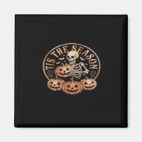 Tis Season Snowmobile Red Plaid Magnet