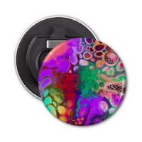 Burst of Colors Digital Fluid Art    Bottle Opener