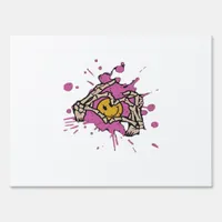 Skeleton Hand Heart Show Classic Style Sign