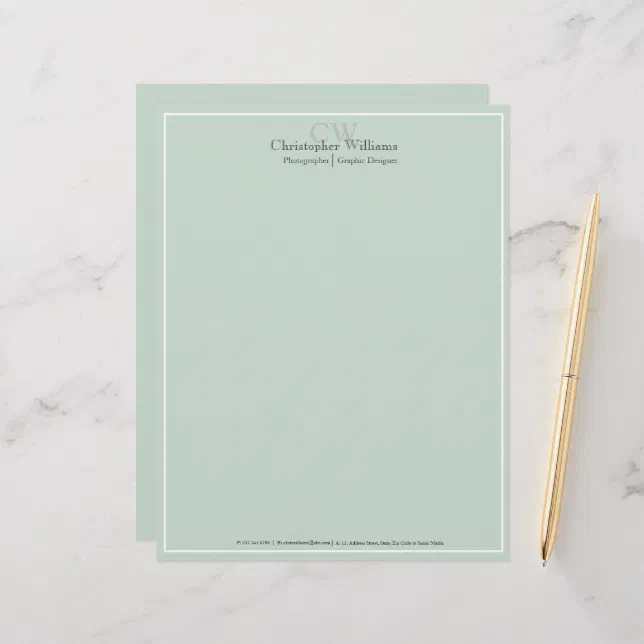 Professional Green Minimalist Letterhead