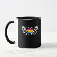 Pan Pride Skeleton Halloween Pan Goth Heart Mug
