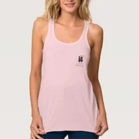 Womens Racerback Tank + Your Black Business Logo