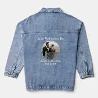 In My Era Our First Christmas Wedding Photo Quote Denim Jacket