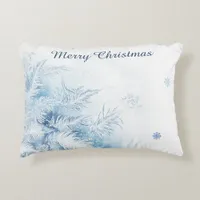 Beautiful Winter Frost Christmas Accent Pillow