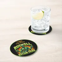 Roswell’s Alien Encounter Park Awaits! Round Paper Coaster