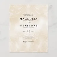 Budget Pearl Damask Wedding Invitation
