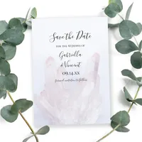 Light Lavender Crystals Wedding Save the Date