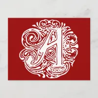 Monarchia White Letter "A" Postcard