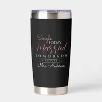 Future Mrs Bride To Be Black and Pink Script Insulated Tumbler