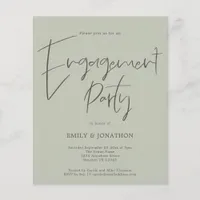 PAPER Script Engagement Party Sage Green Invite