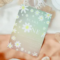 Pastel Daisy 1st First Birthday invitation