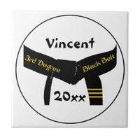 Martial Arts Third Degree Black Belt Tile