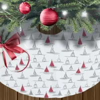 Red Christmas Tree Pattern#5 ID1009 Brushed Polyester Tree Skirt