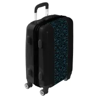 Elegant Flowery Black and Teal Damask Luggage