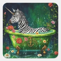 Fun Unicorn Zebra in a Bathtub