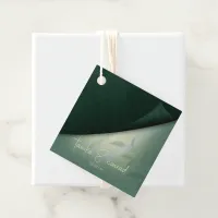 Shadow Leaf Wedding Green ID947 Favor Tags