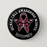 Sickle Cell Awareness Burgundy Ribbon Button