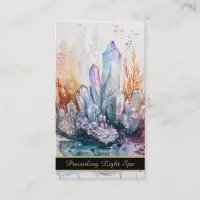 *~* Artsy Drip Crystals AP90 Gold QR Rainbow Business Card