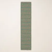 Southwestern Copper Teal Geometric Pattern Scarf