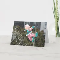 Snowy Elf Christmas Holiday Card