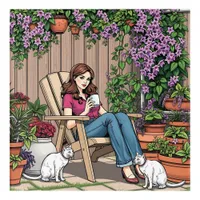Relaxing Day | Women with Coffee, Cats and Plants Acrylic Print