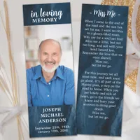 Memorial Custom Photo Blue Marble Funeral Prayer Bookmarks